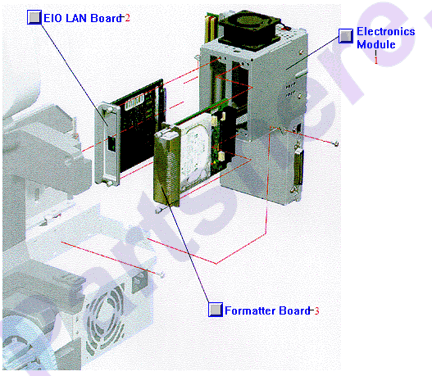 HP parts picture diagram for C2387A, C2388A, C7769-60300, C7769-69300, C7769-60441, C7779-60264, C7779-60263, C7779-60269, C7779-60270, C7779-60272, C7779-69272, C7779-60144-R, C7779-69144-R, J4167A, J4167-69001, J4169A, C7779-69263, J3110A, J3111A, J3112A, J3111-69001, J3113A, C7779-69144